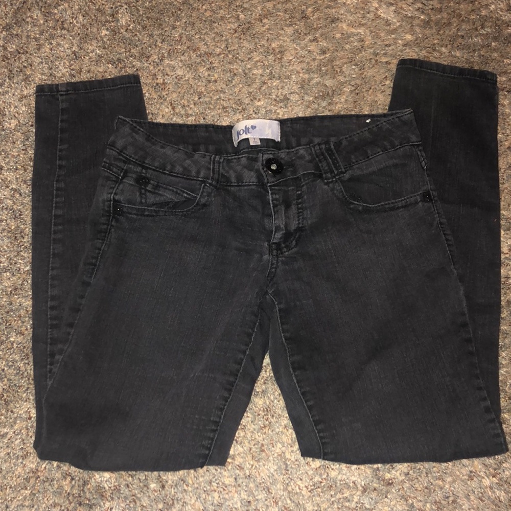 Distressed black jeans